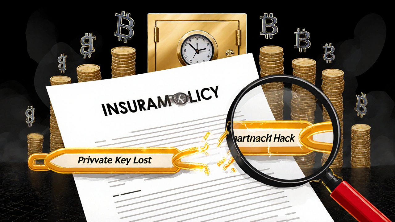 An insurance policy with one broken link and one intact, under magnification.