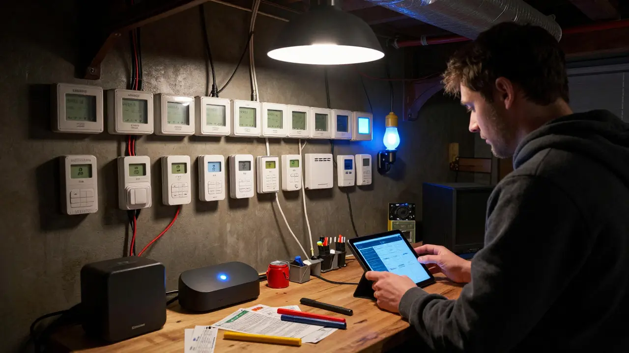 A DIY enthusiast managing a Samsung SmartThings hub with mixed old and new smart home devices.